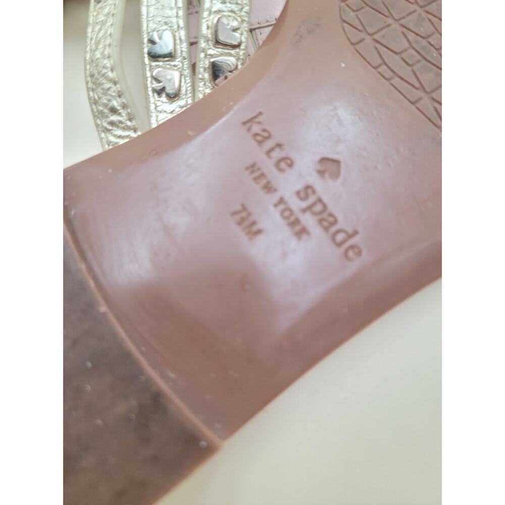 kate spade Metallic Gold Leather Thong Sandals - Picture 8 of 8